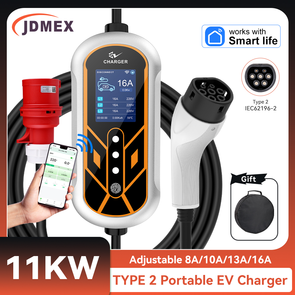 JDMEX 11KW Ładowarka EV Typu 2 – Type 2 Portable Ev Charger 11Kw Cee recenzja i cena